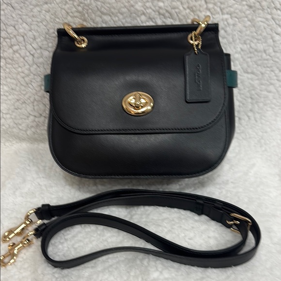 Coach Saddle Black and green ostrich Women's Bag - Picture 7 of 7